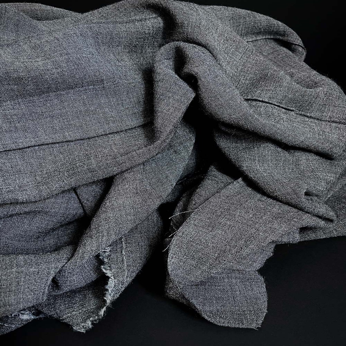Wool Viscose Gauze, Charcoal Grey