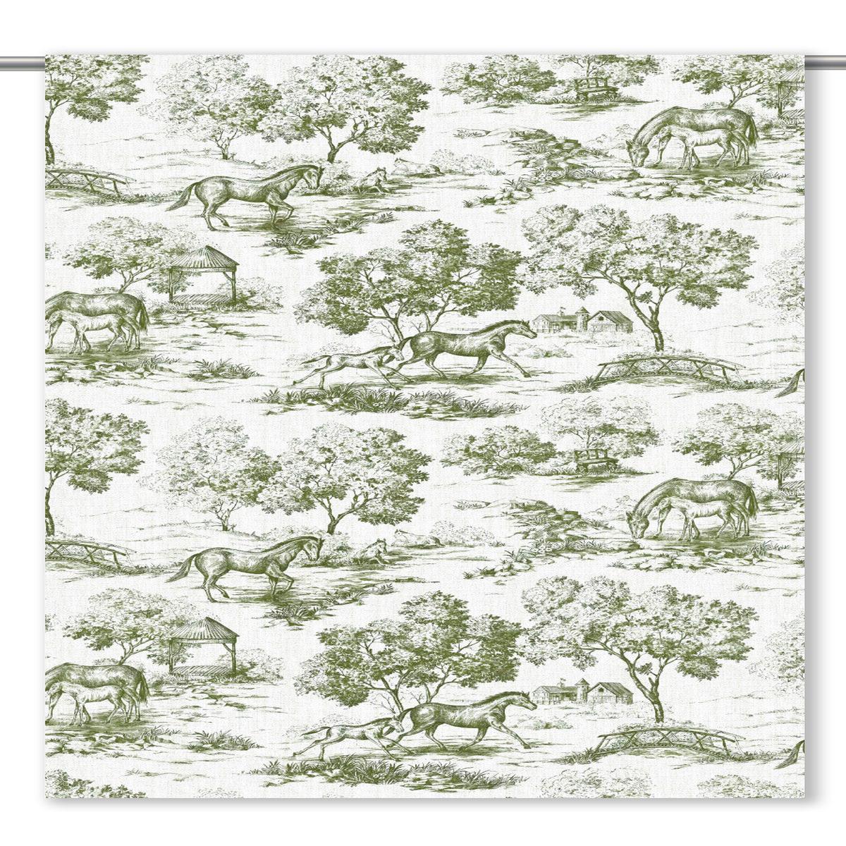 'Veridian Hat' Fabric by the Yard (Fern Green/ White)