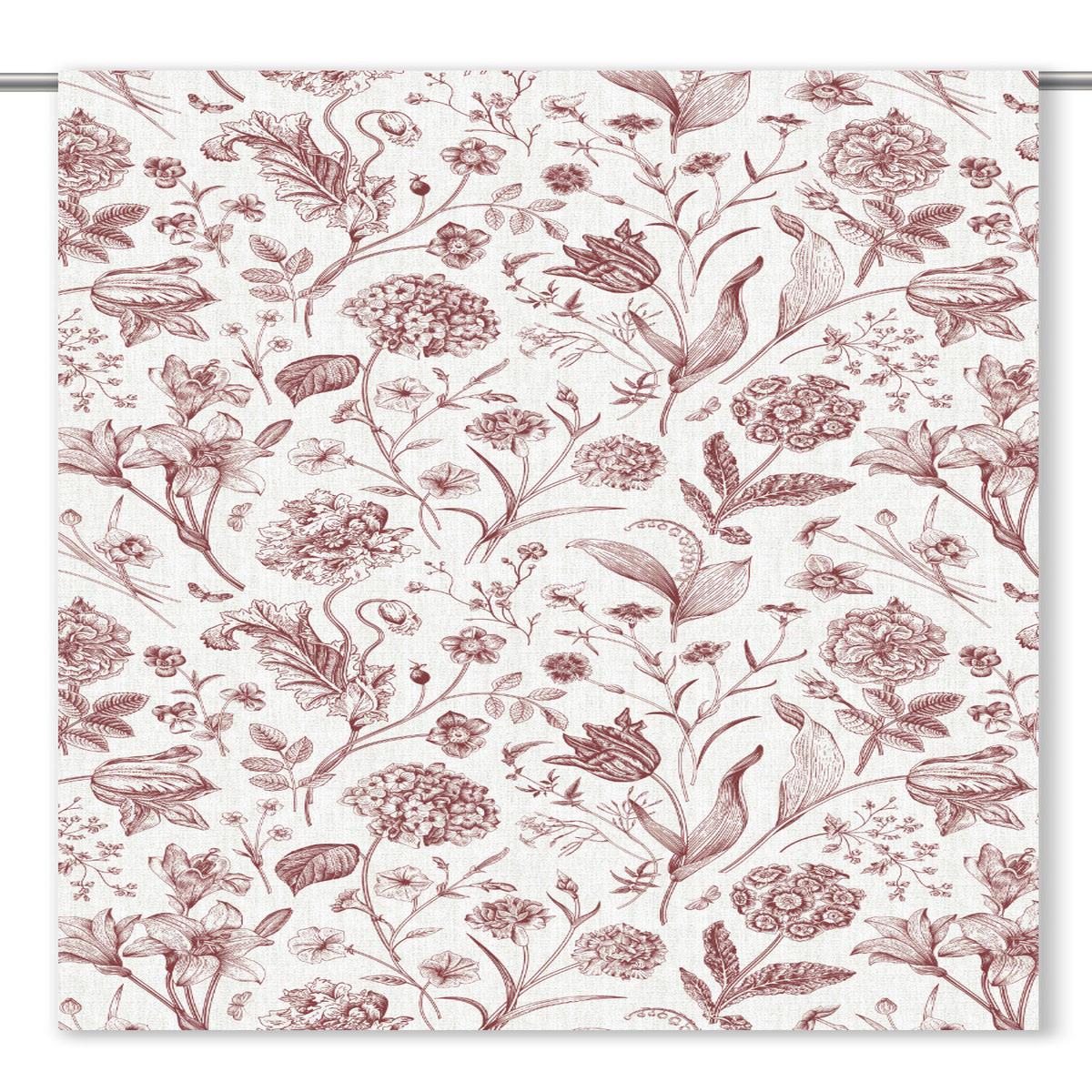 'Hiroyuki' Fabric by the Yard (Maroon Red/ White)