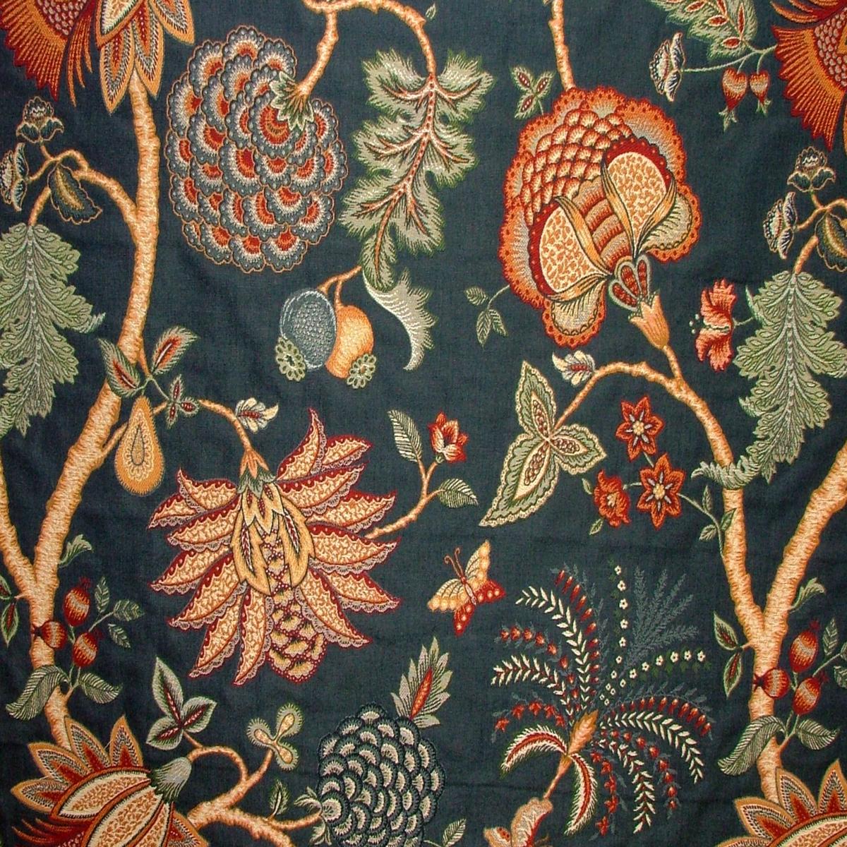 Fabric Remnants Woven Jacquard 3.1 Metres iLiv Casimir Navy Curtain Upholstery
