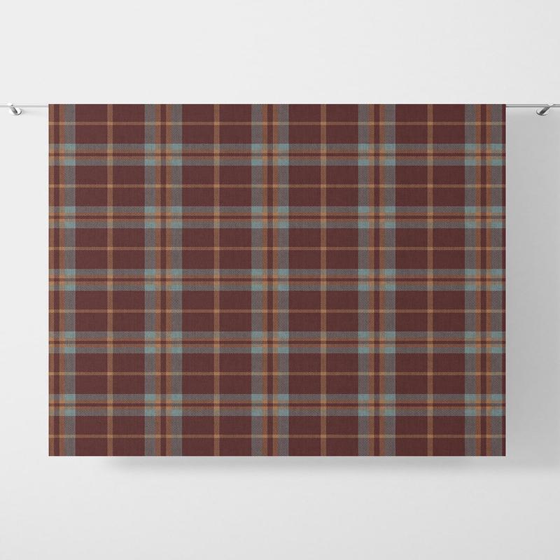 'Waveland' Fabric by the Metre (Wine Red/ Orange/ Blue)