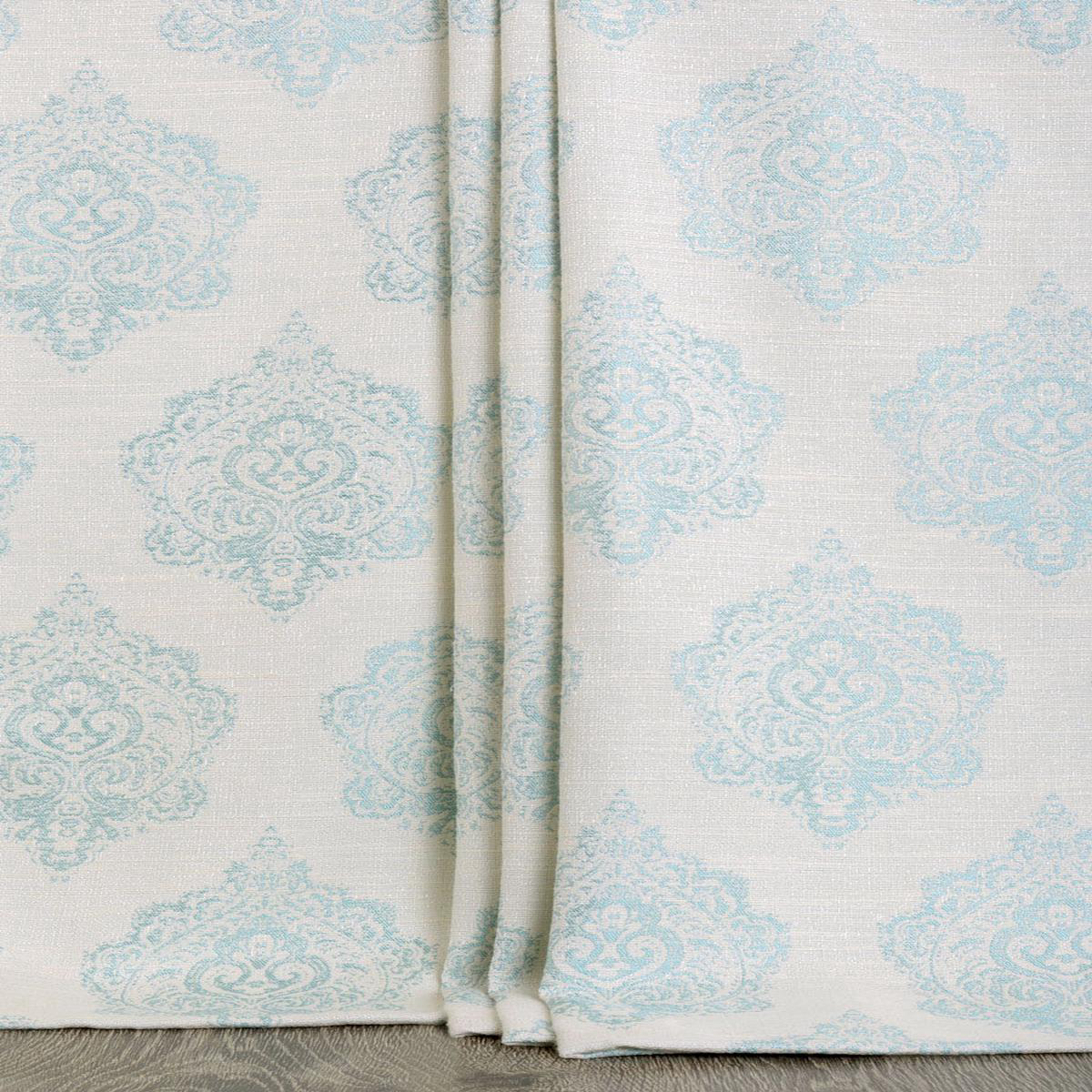 \Mint Crushed\ Fabric by the Metre (White/ Blue)