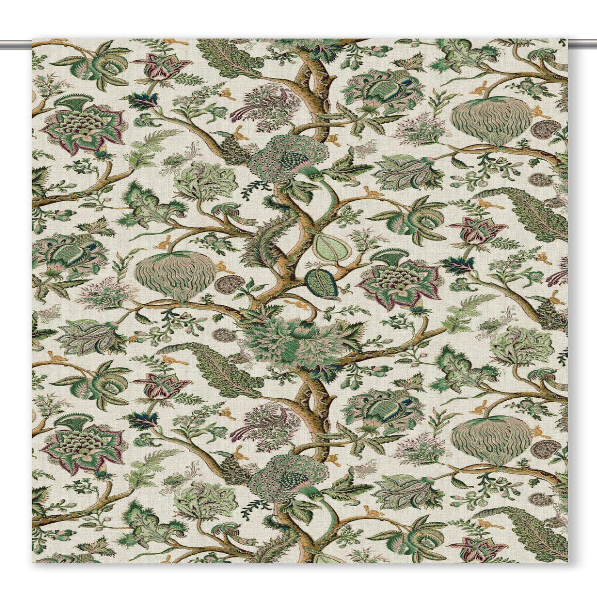 'Terrapin Green' Fabric by the Yard (Leaf Green/ Tawny Brown)