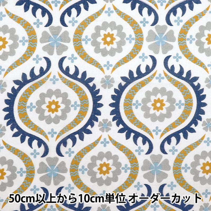 [Quantity starting from 5] Fabric "Indian Boil Print Damask Flower 2650108-BL"