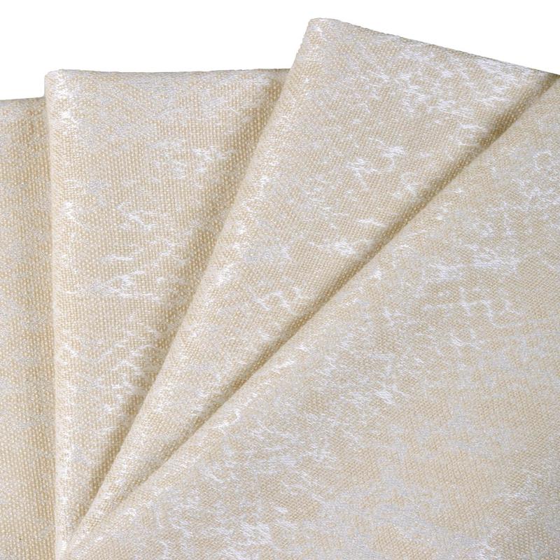 'Crest' Fabric by the Metre (White/ Ivory/ Beige)