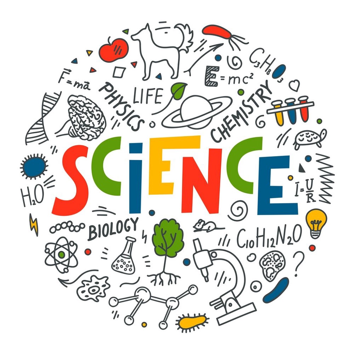 World Of Science Fabric Panel - Multi