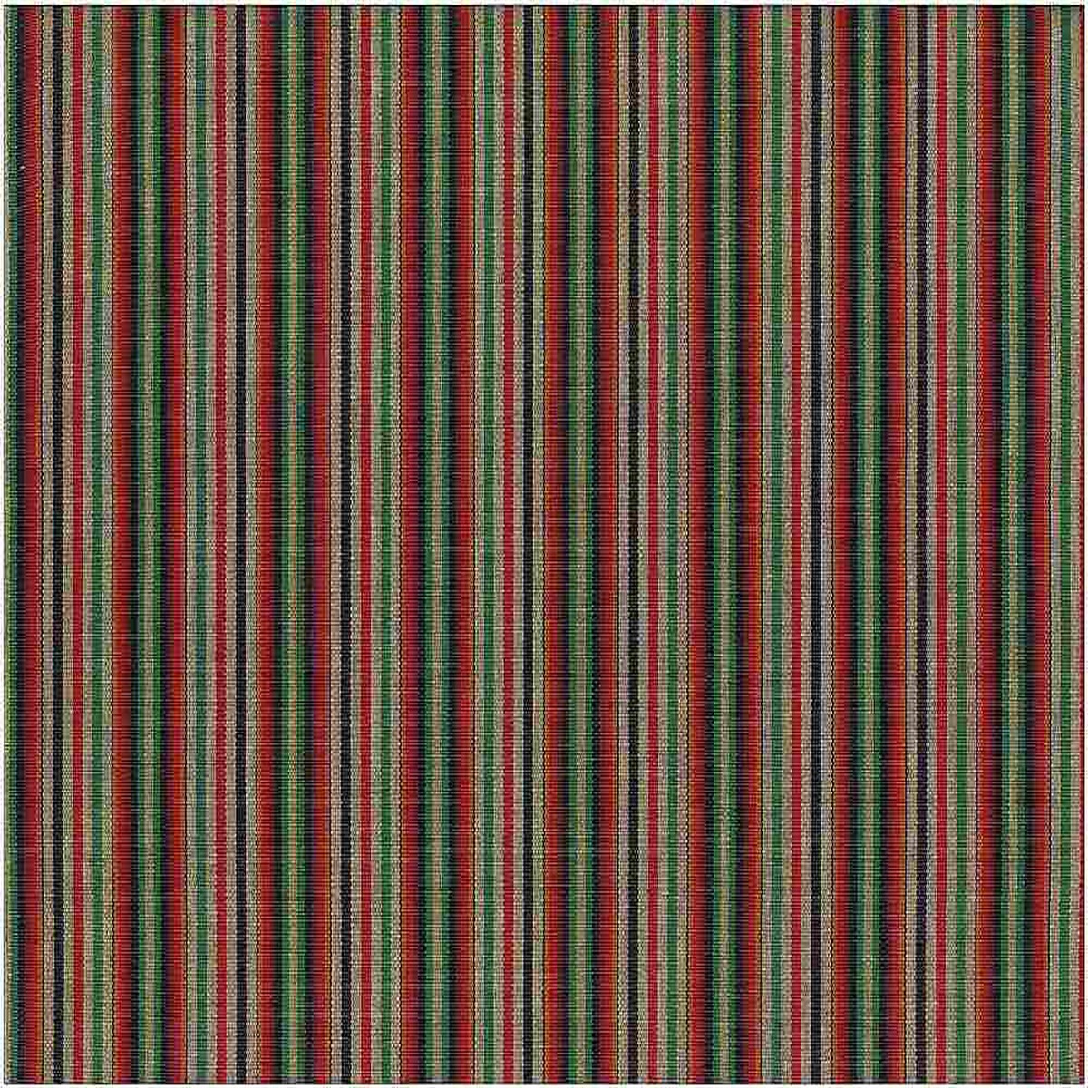 Zapata Stripe Red Black Green Laura Kiran Fabric