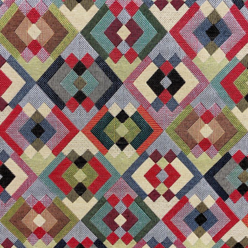 Multi Square Jacquard Fabric - Multicolor