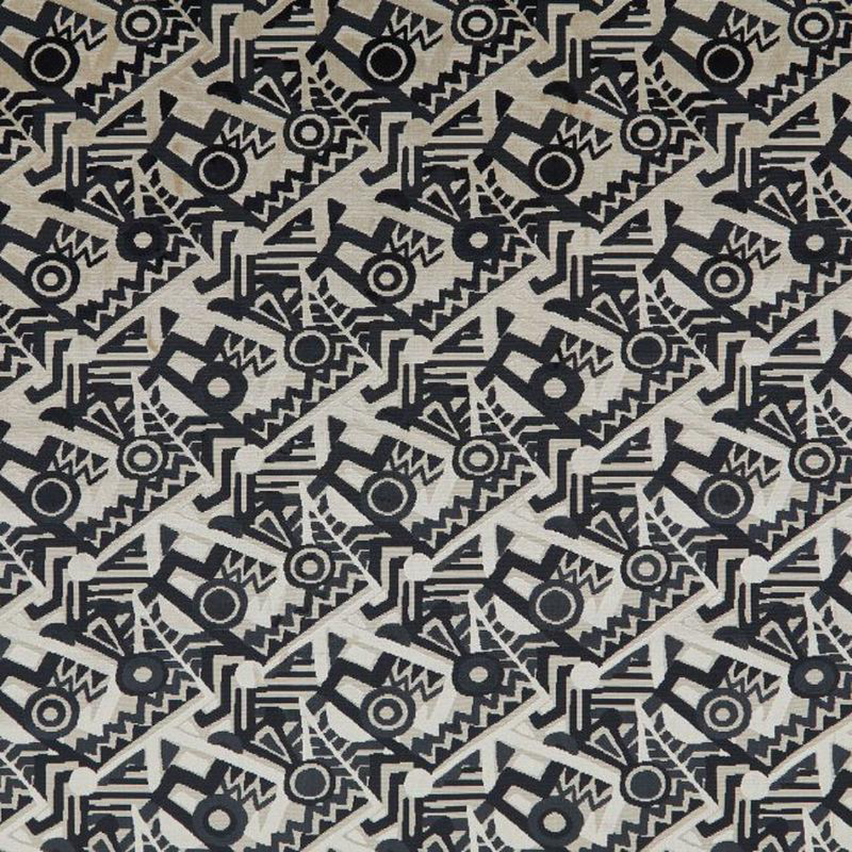 Zig Zag Velvet Fabric 8211 Black