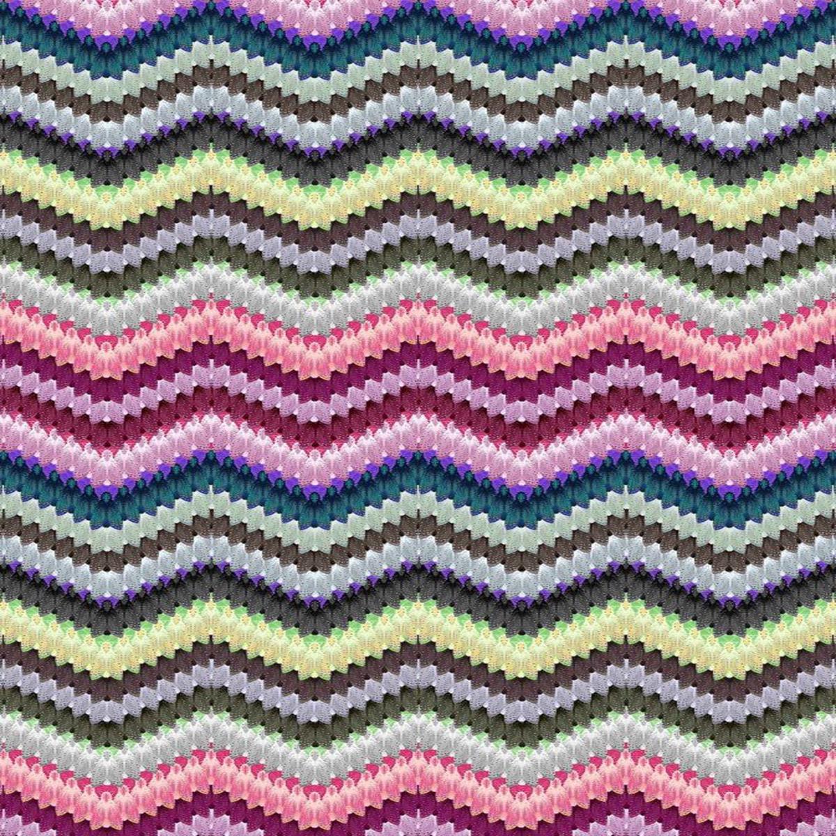 Zig Zag Moth Velvet Fabric