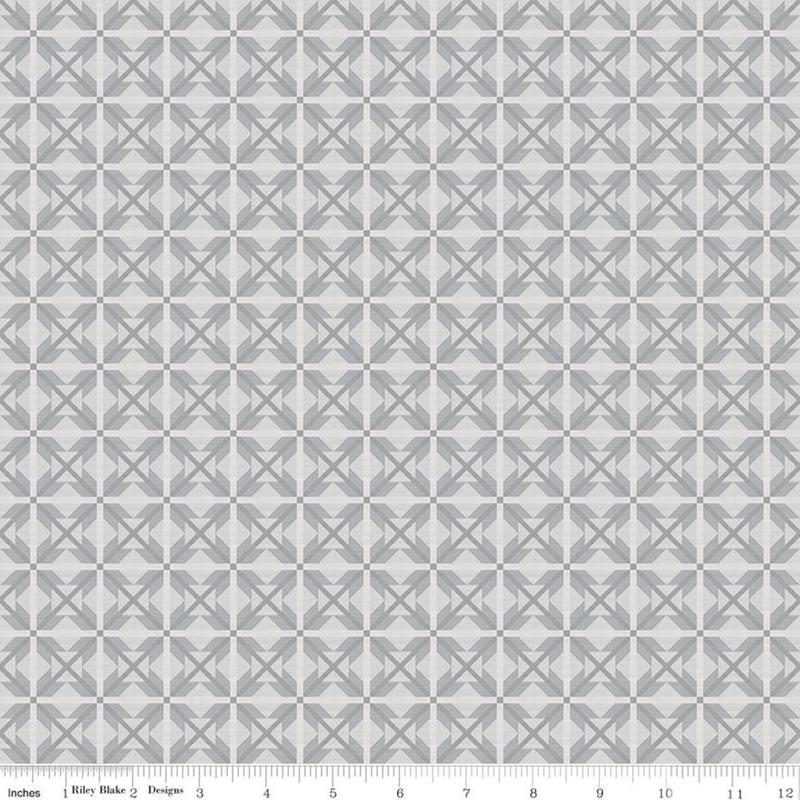 Winter Barn Quilts Nordic Star Silver Tara Reed Riley Blake Designs Cotton Fabric RB-C12083-Silver