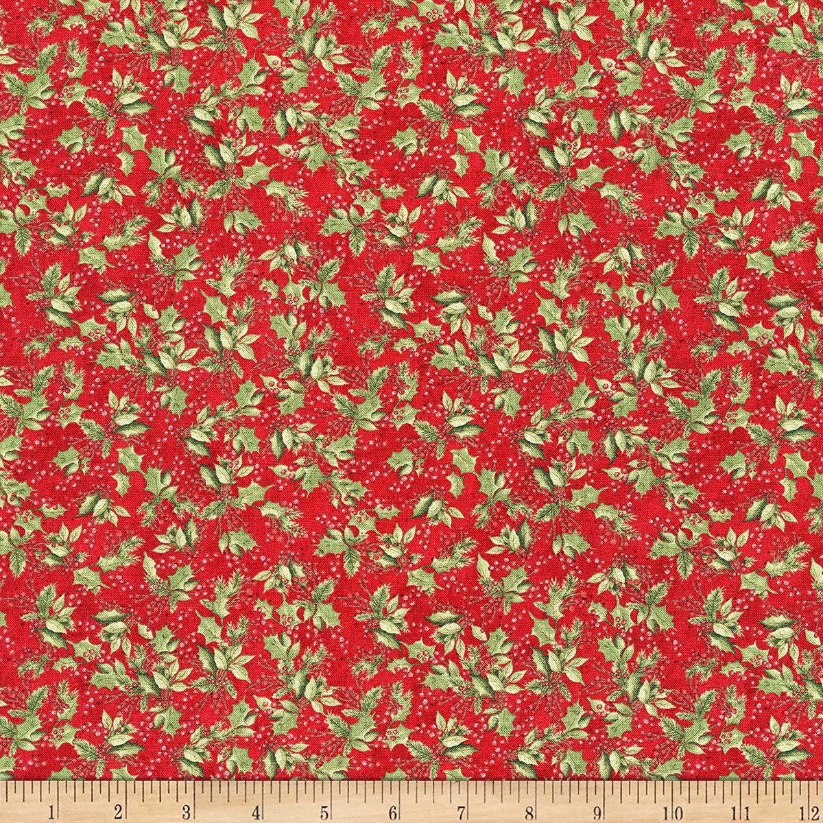 Winter Forest Holly and Berries Red Susan Winget Wilmington Prints Cotton Fabric WP-39692-373