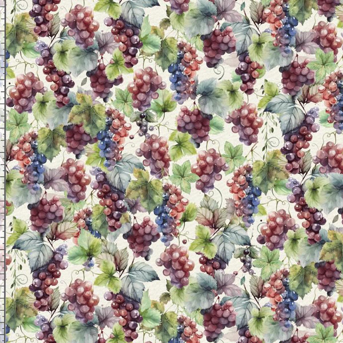 Wine Tasting Grapes with Leaves Cream Timeless Treasures Cotton Fabric TT-WINE-CD4175-CREAM