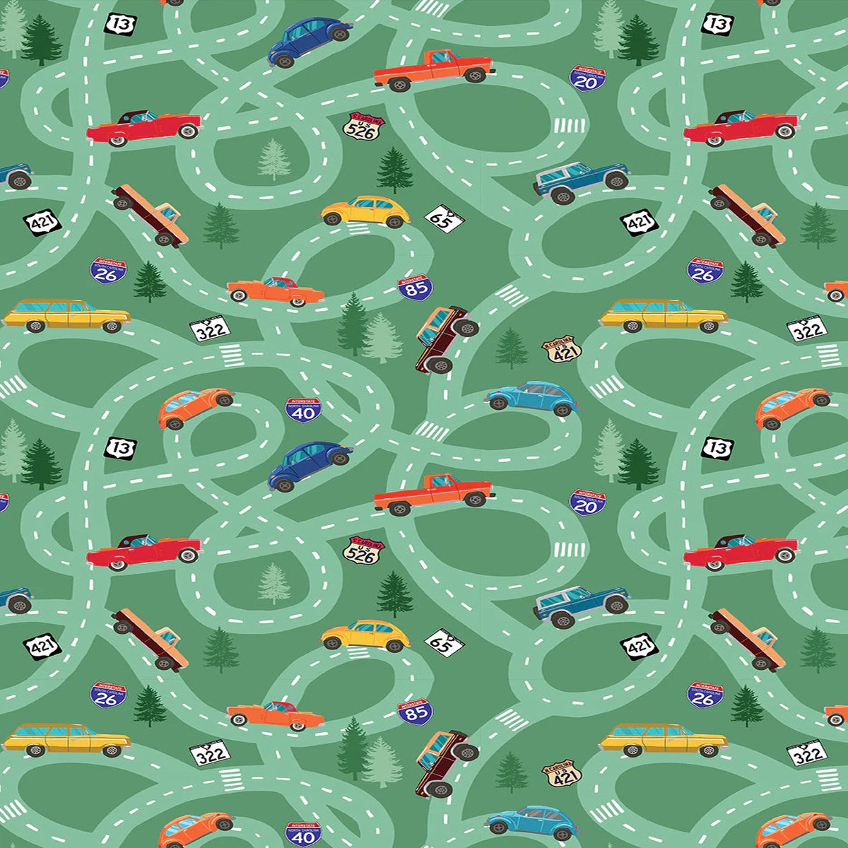 All Carolinas Shop Hop 2023 Carolina Road Trip Green Benartex Cotton Fabric