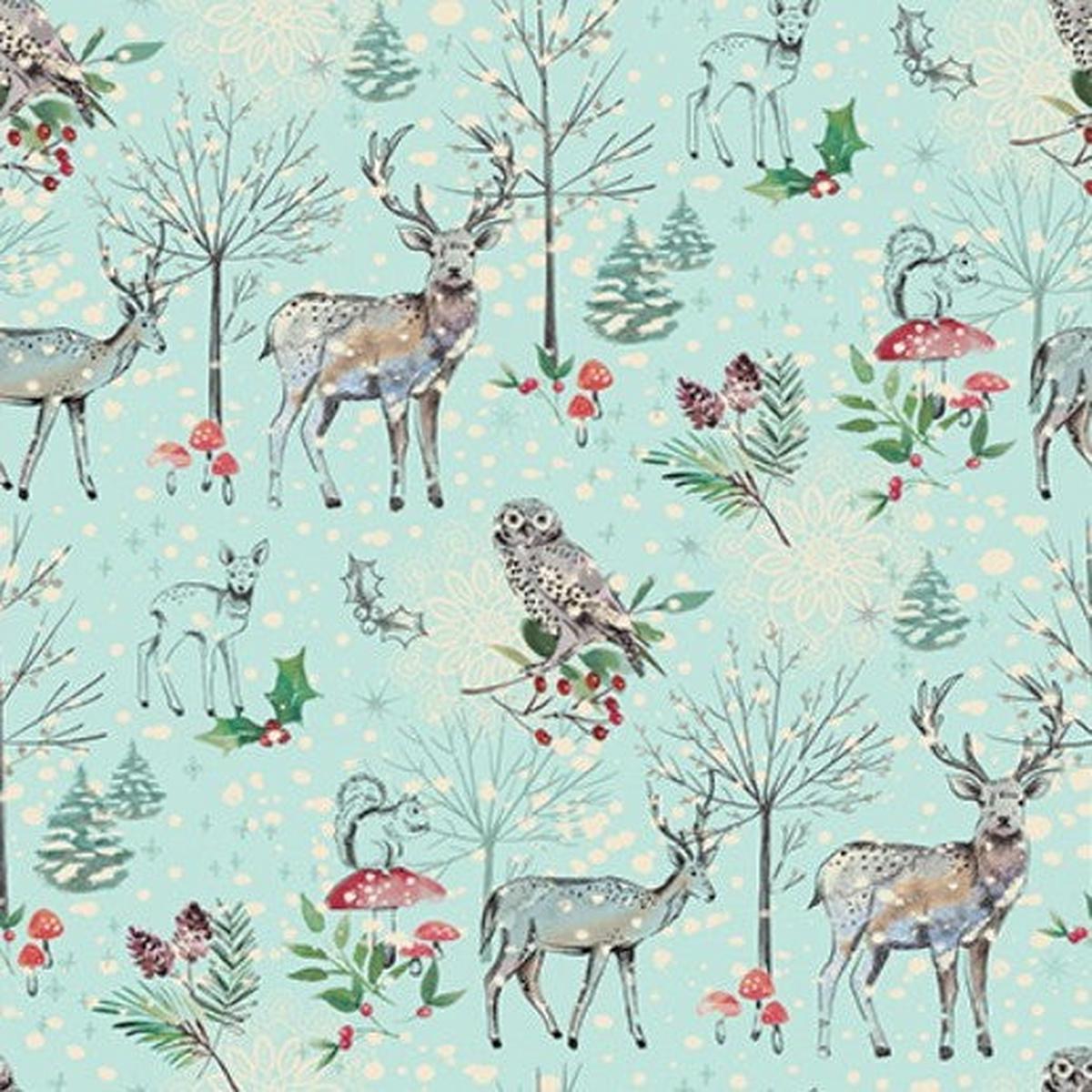 Winter Haven Winter's Tale Light Turquoise Rachel Rossi Benartex Cotton Fabric BE-16789-80