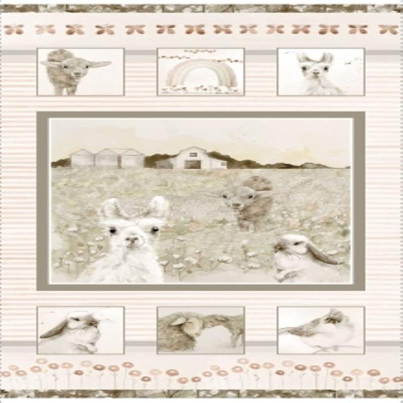 You Are Loved Animals the Field Panel 24" Henry Glass Cotton Fabric HG-9814P-23 PANEL