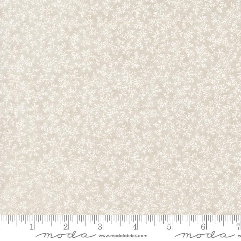 3 Sisters Favorites Vintage Linens Poetic Vines Blender Silver Grainy 3 Sisters Moda Cotton Fabric