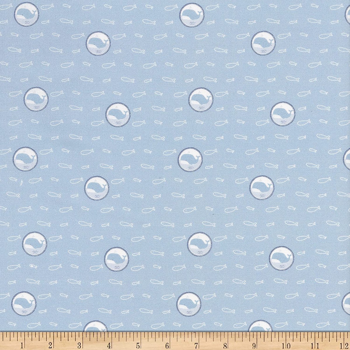 All Aboard Fish and Whale Nursery Springs Creative Cotton Fabric 1/2