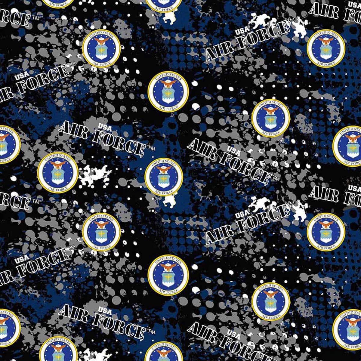 Air Force Abstract Geometric Design Sykel Enterprises Cotton Fabric SYK-1180-AF