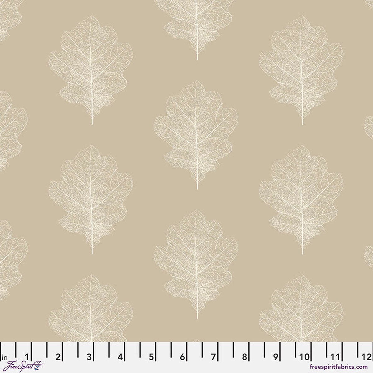 Woodland Blooms Oak Filigree Wheat Sanderson Free Spirit Cotton Fabric 1