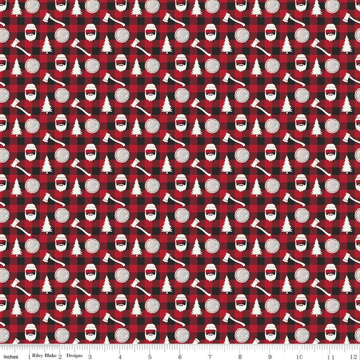 Woodsman Lumberjack Plaid Red and Black Lori Whitlock Riley Blake Cotton Fabric
