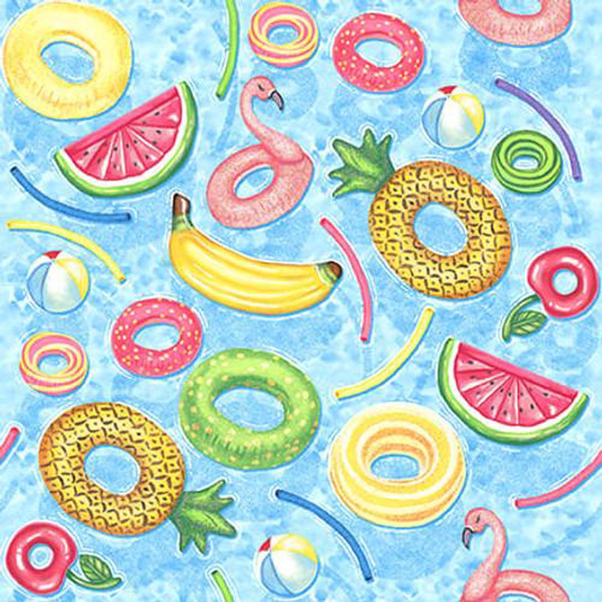 Studio E Tropical Bird Bath, 7619-11, Lt Blue, Beth Reed