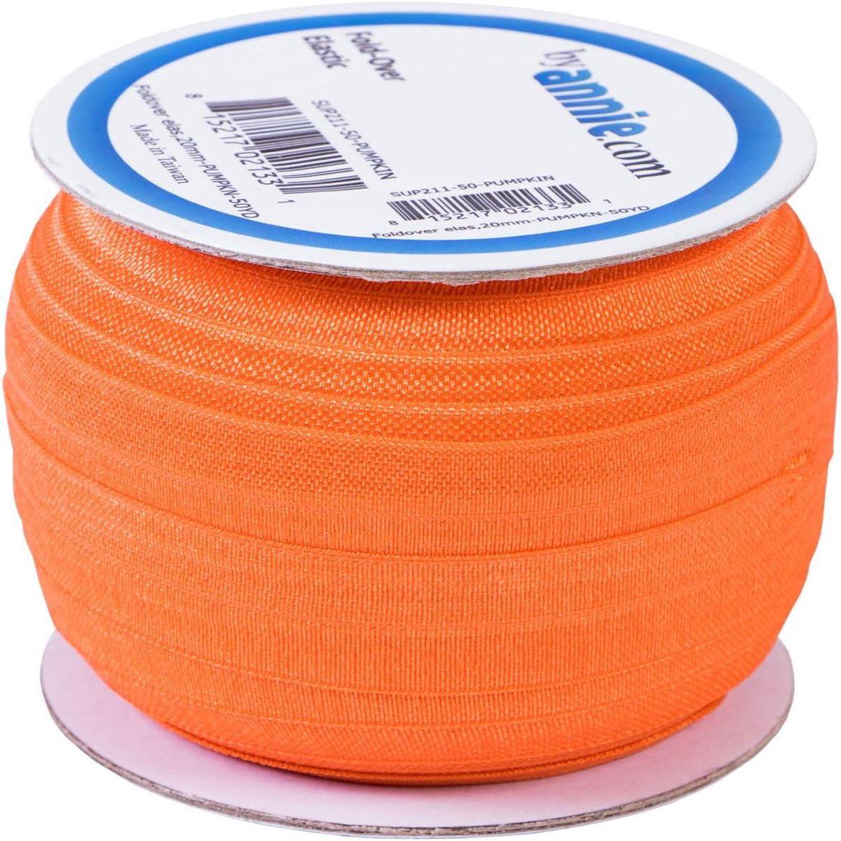 By Annie 3/4" x 50 yd Fold-Over Elastic-Pumpkin