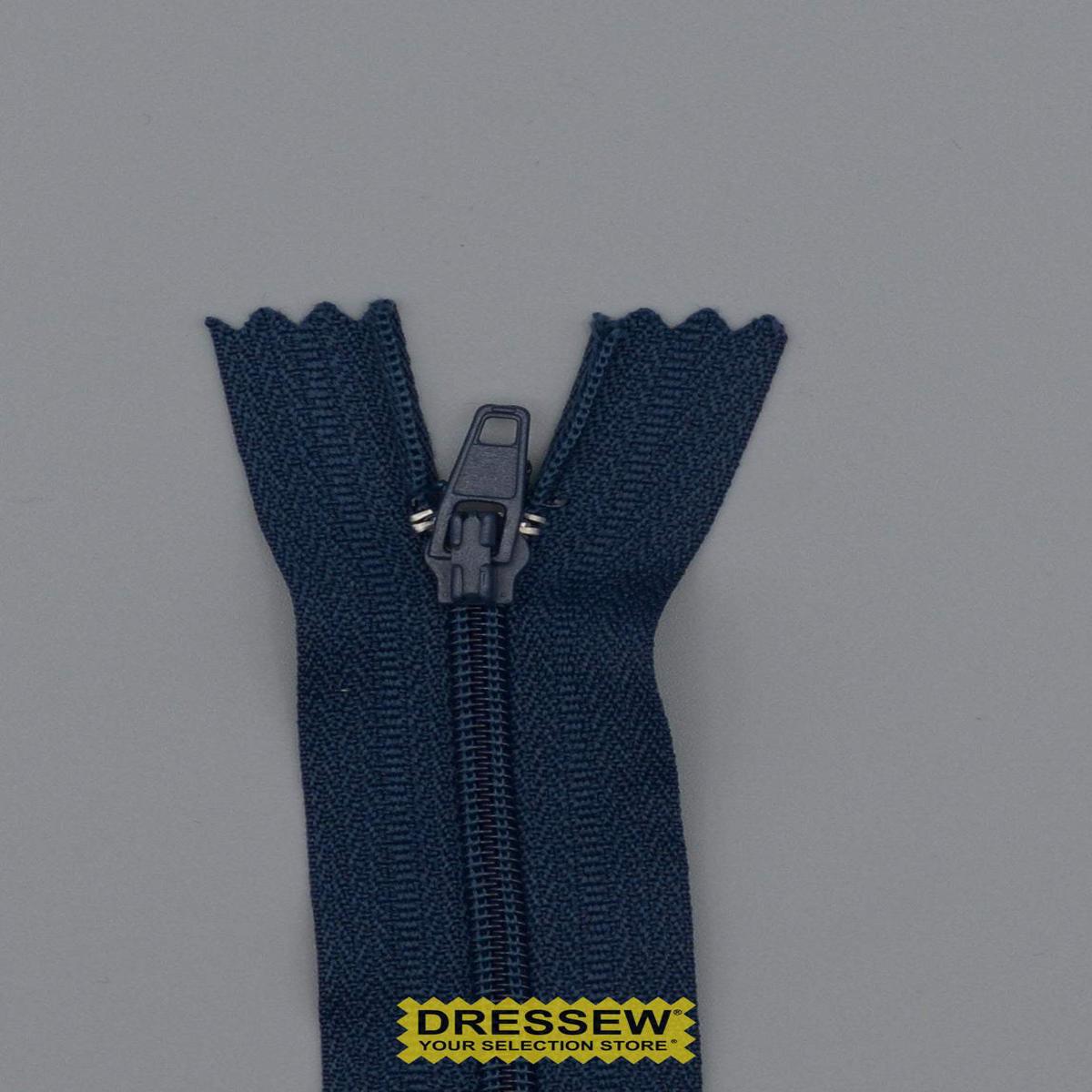 #3 Fine Coil Closed End Zipper 50cm Navy
