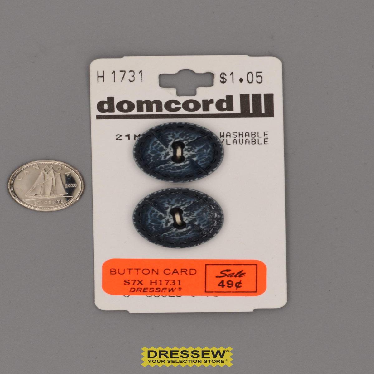 Button Card 21mm Blue Mix