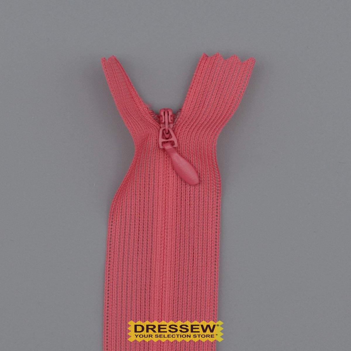 Invisible Closed End Zipper 20cm Bright Rose