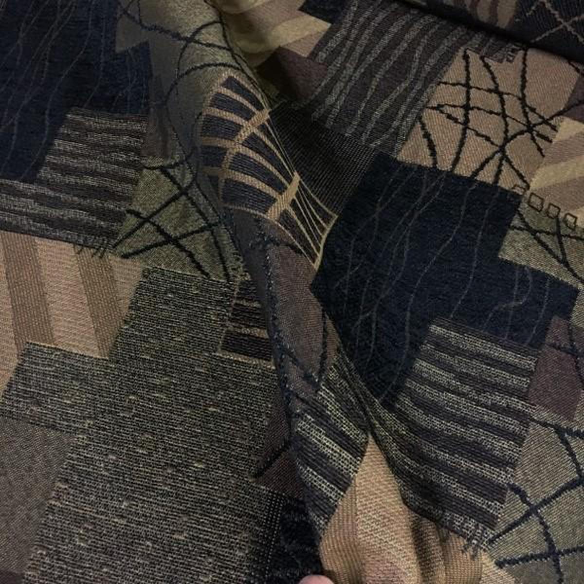 Barker Raven Geometric Black Upholstery Fabric
