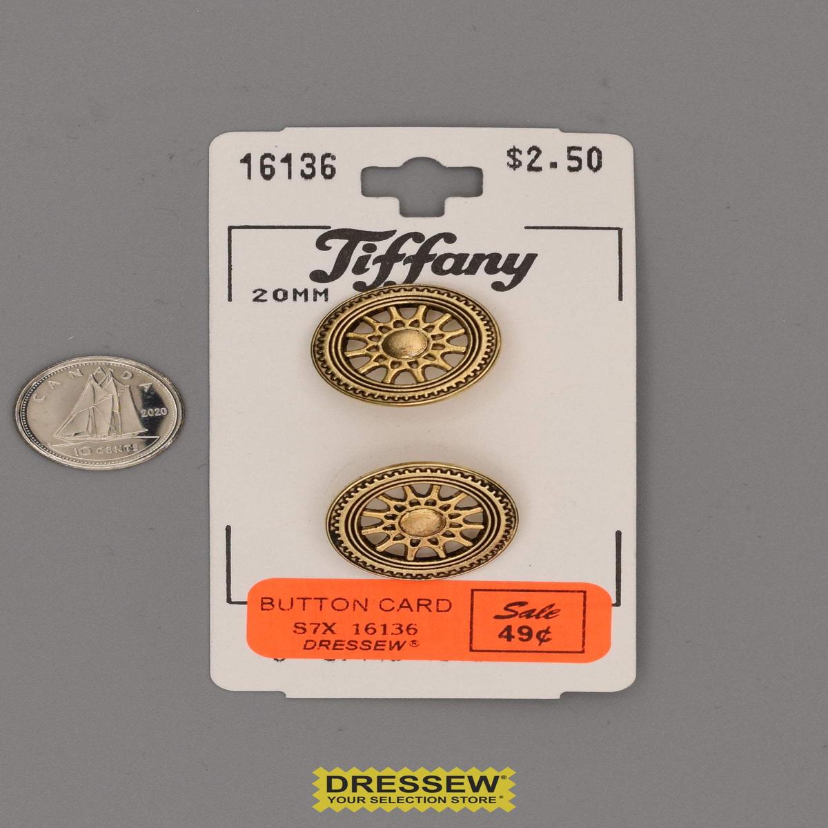 Button Card 20mm Gold
