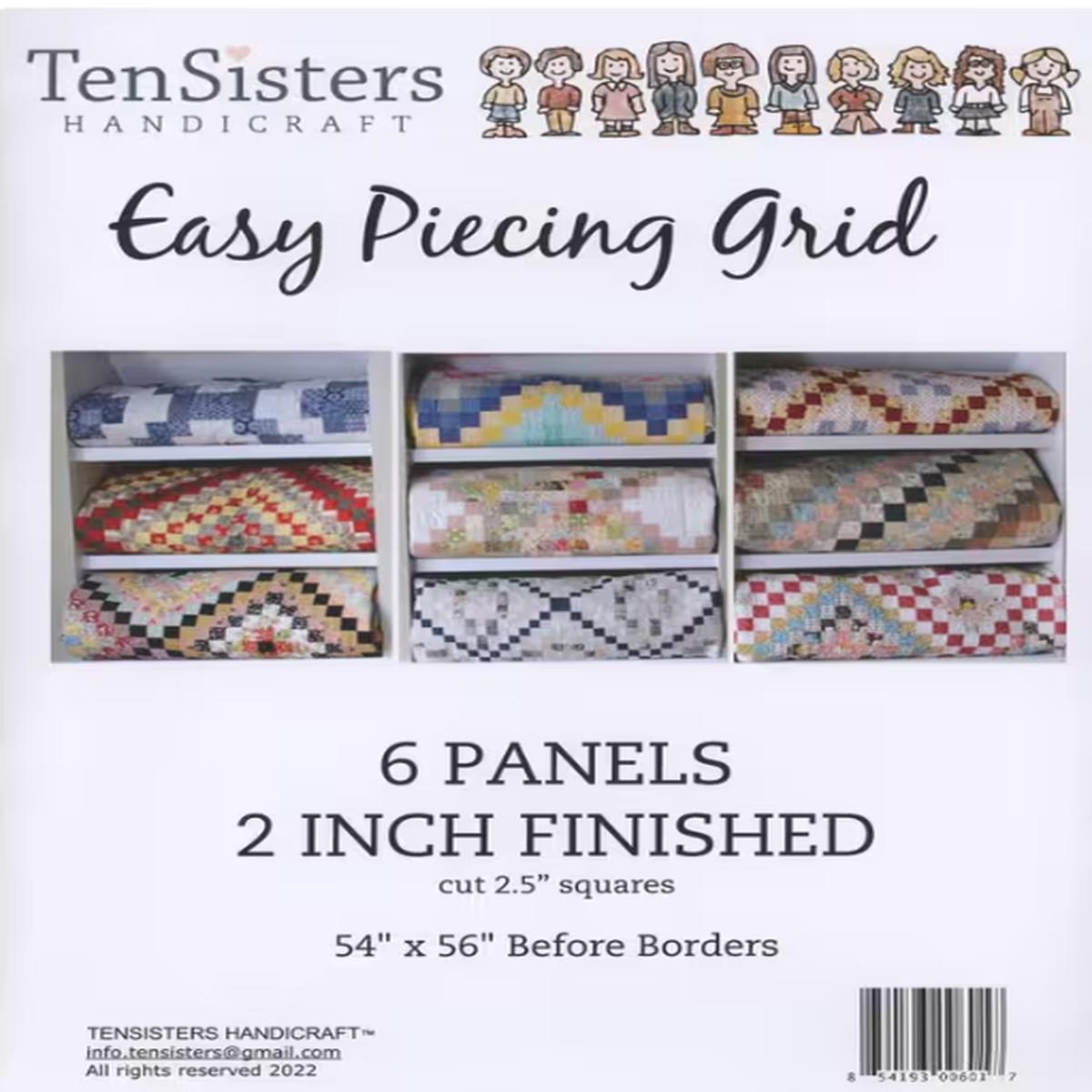 Ten Sisters - EasyPiecing Grid Panels - 6 Panels - 2 in Finished