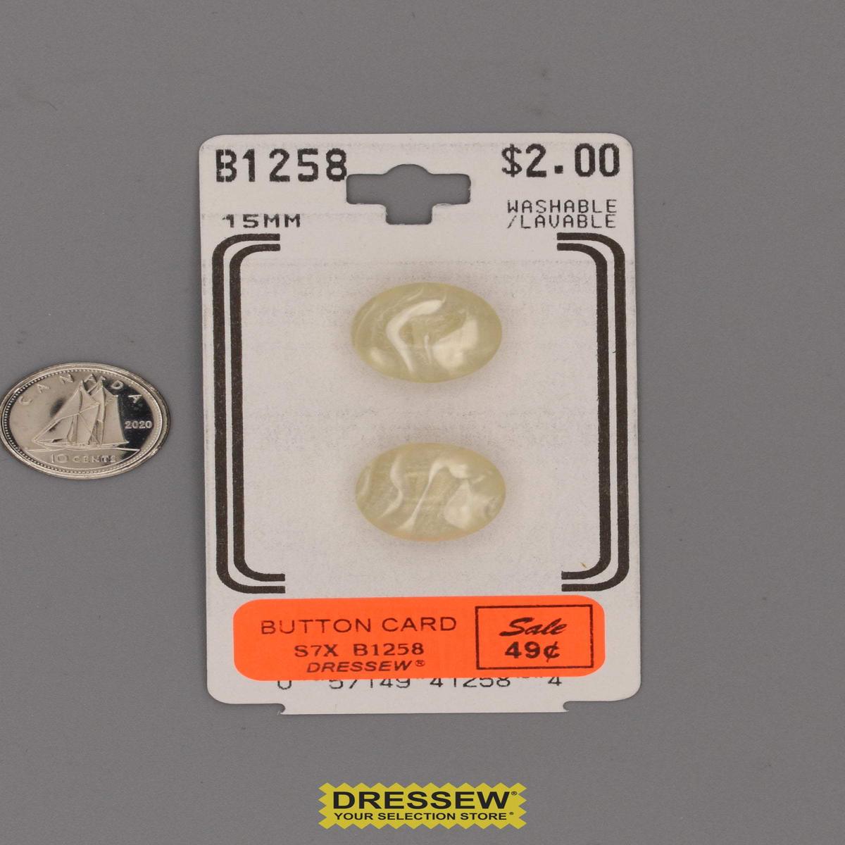 Button Card 15mm Marble Ivory