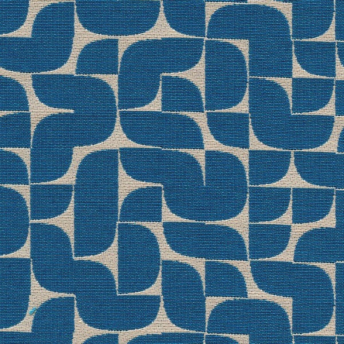Unika Vaev Uber Cool Blue Geometric Upholstery Fabric