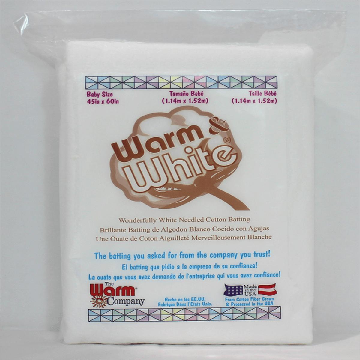 Warm & White - Cotton Batting - Baby Size 45" x 60"