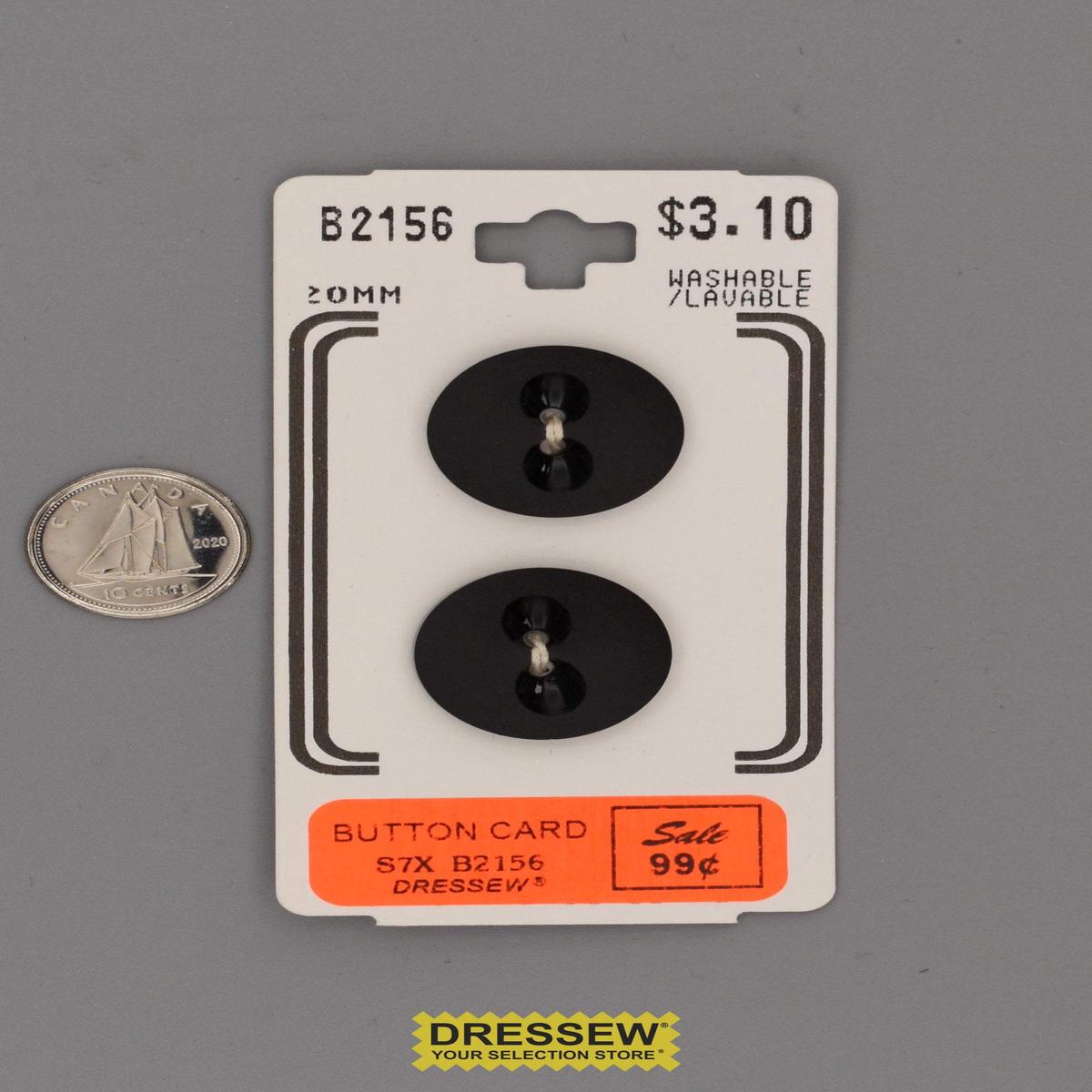 Button Card 20mm Black