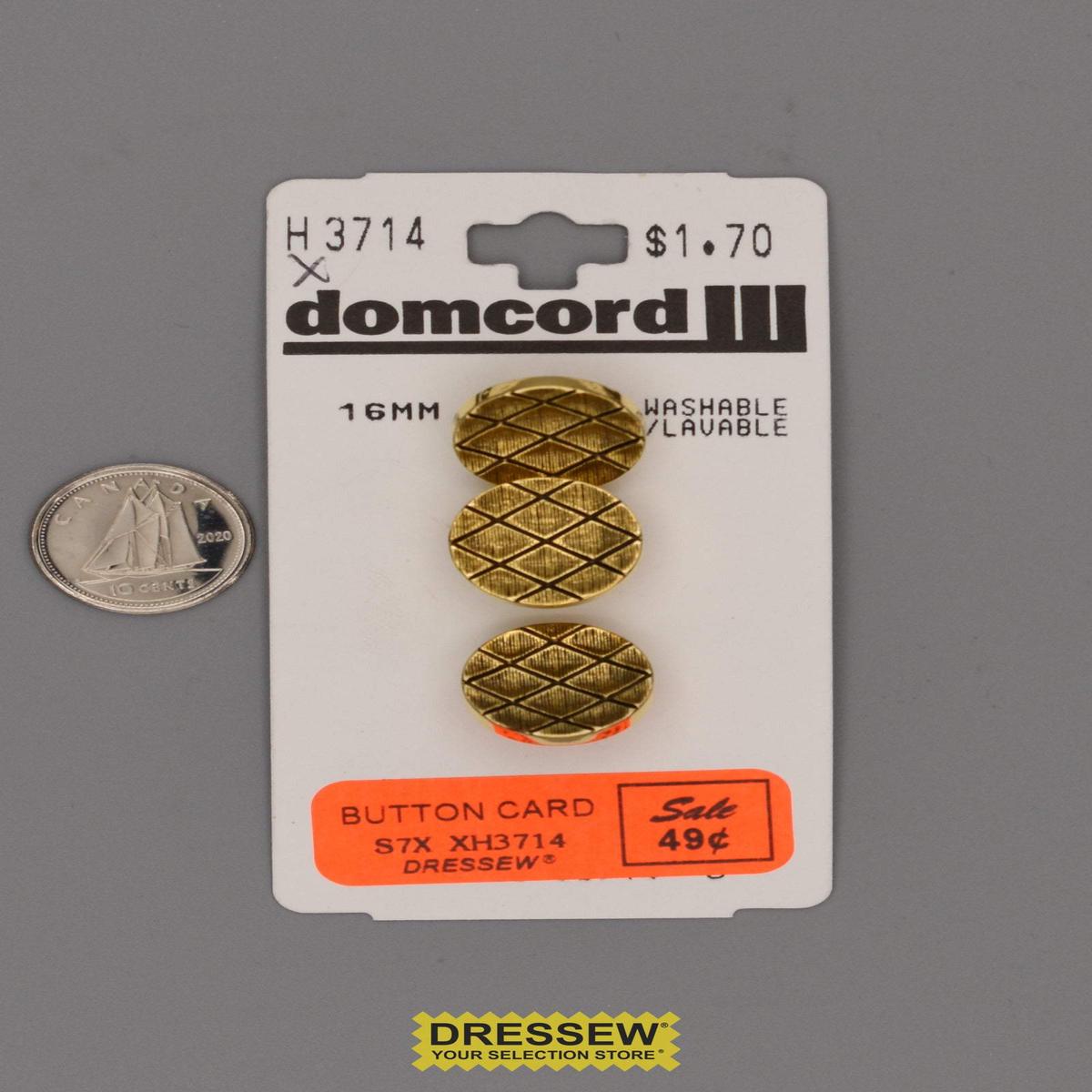 Button Card 16mm Gold / Black