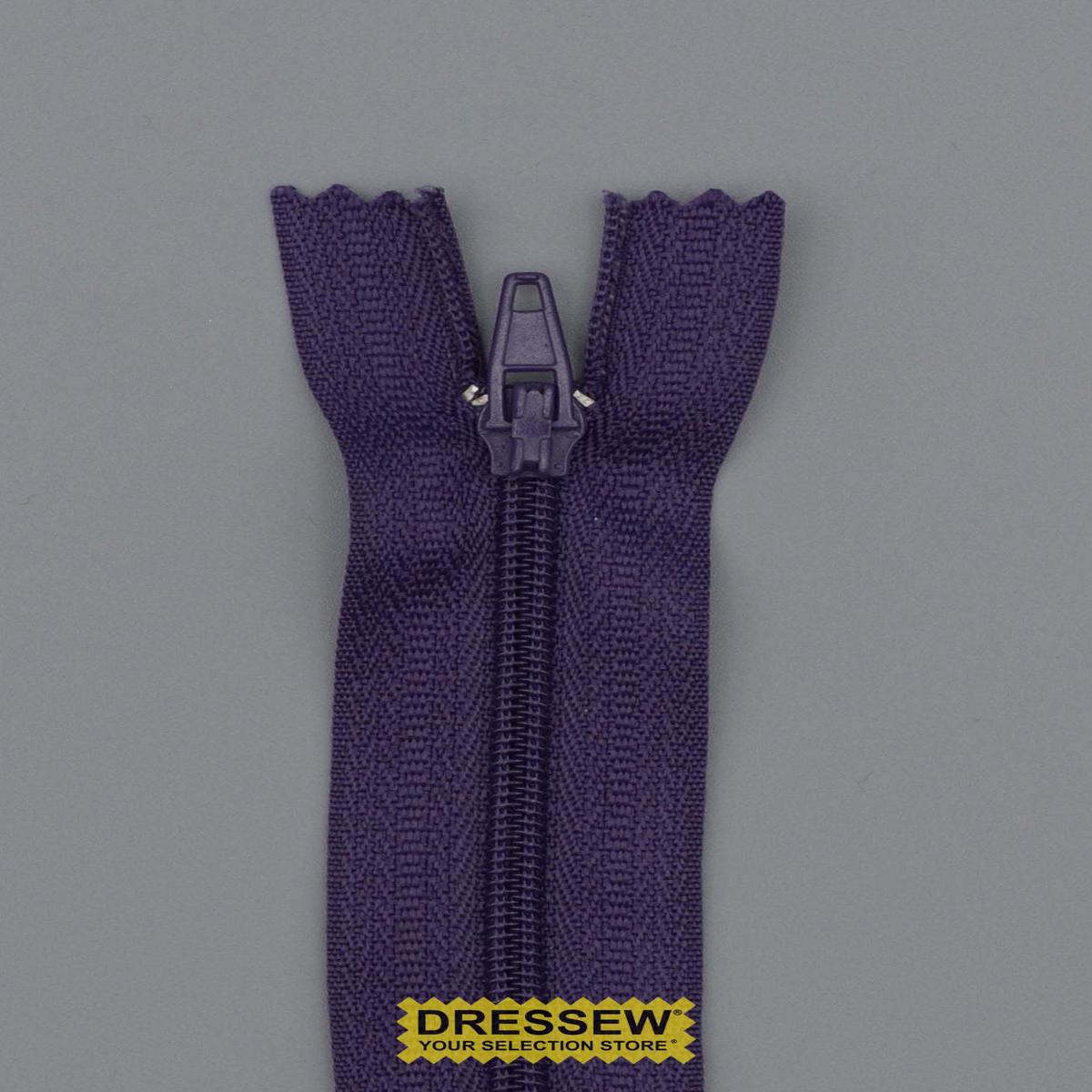 Closed End Zipper 20cm Eggplant