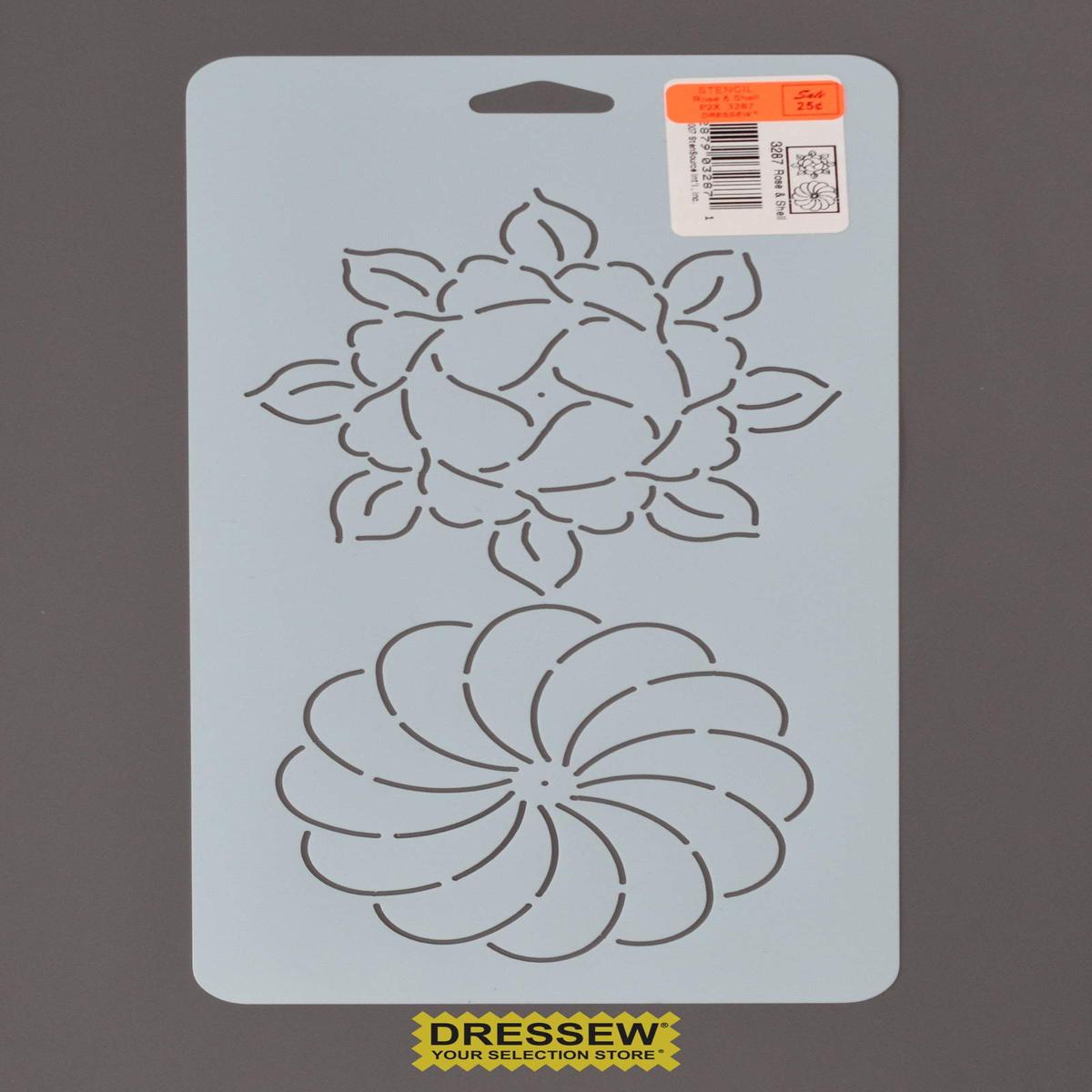 Stencil Rose & Shell