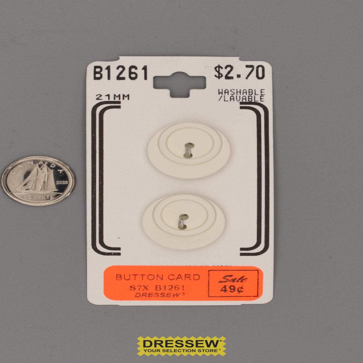 Button Card 21mm White