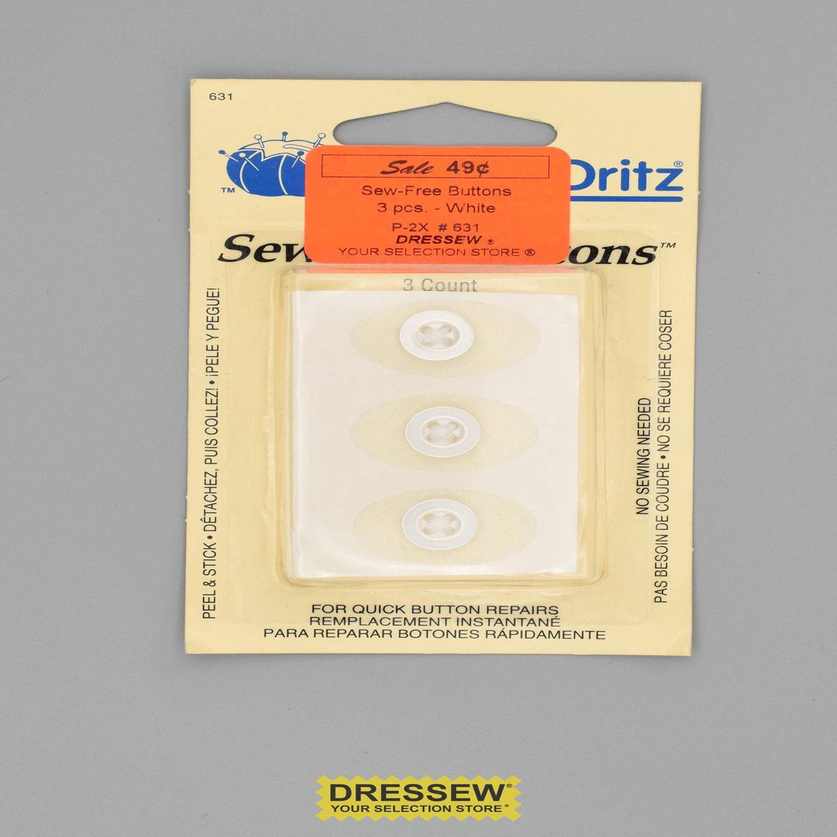 Sew-Free Buttons White