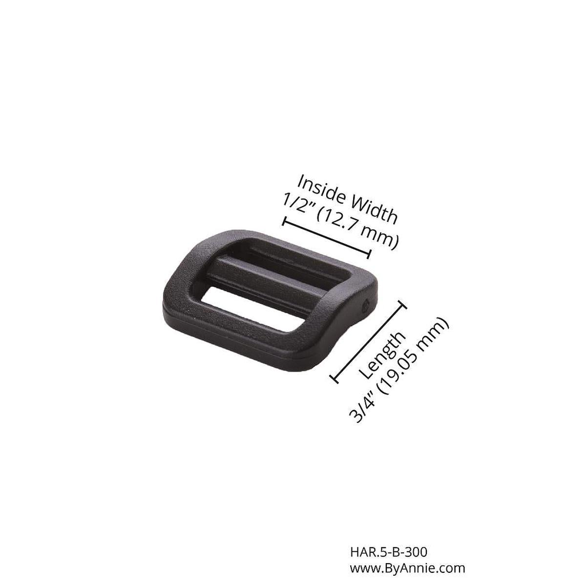 1/2" Slider - Black Plastic