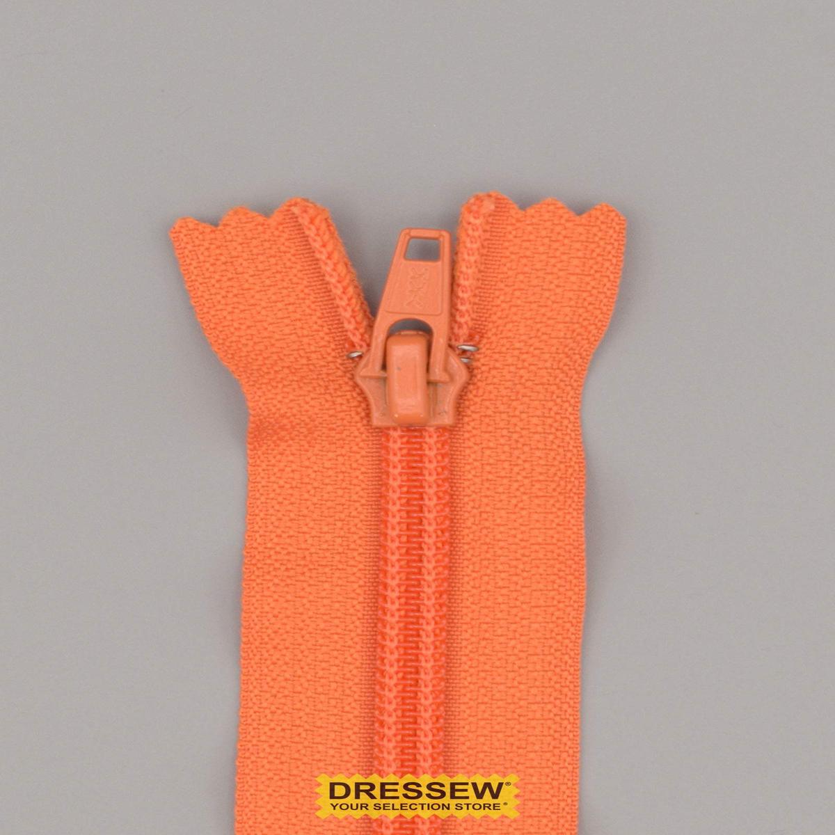 #5 Closed End Zipper 16.5cm Orange