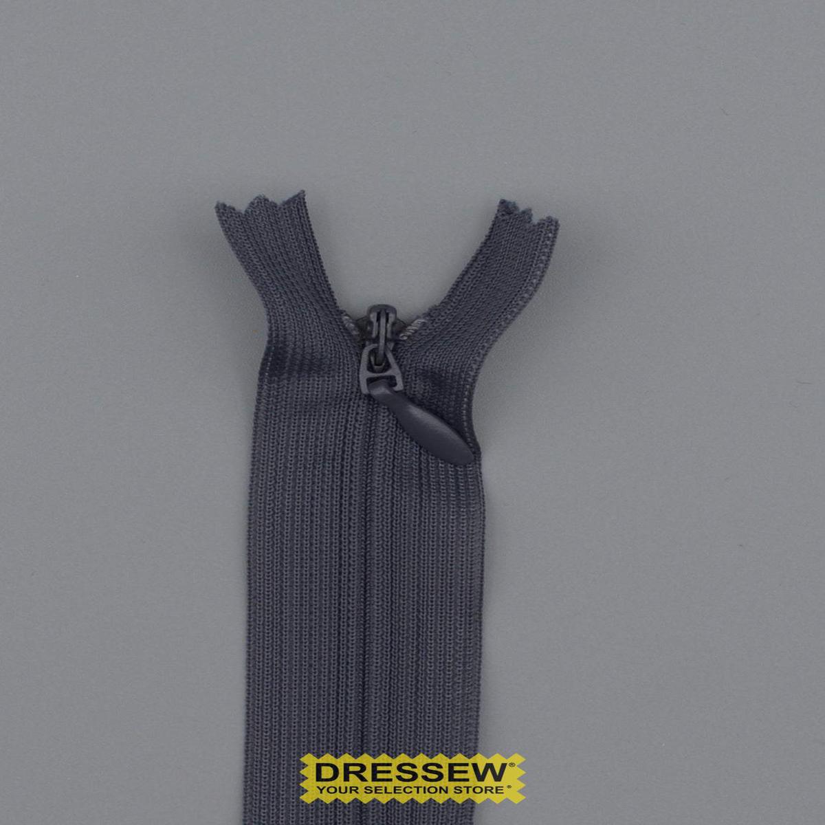 Invisible Closed End Zipper 20cm Dark Grey