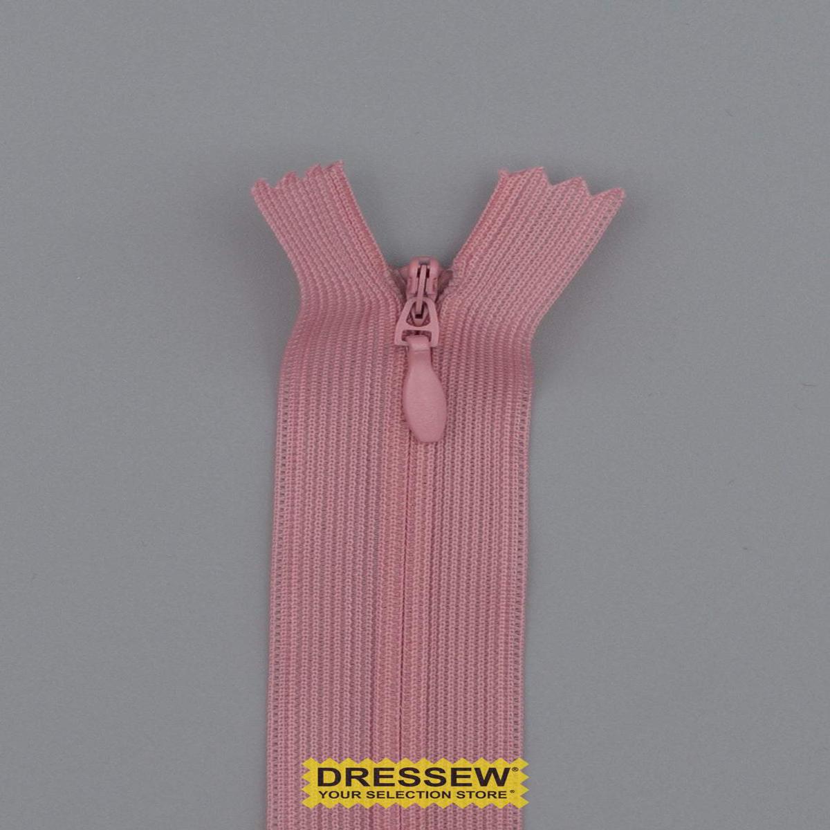 Invisible Closed End Zipper 55cm Antique Pink