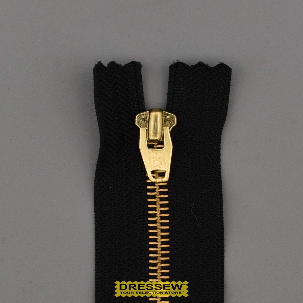 YKK #5 Metal Closed End Zipper 48cm Black