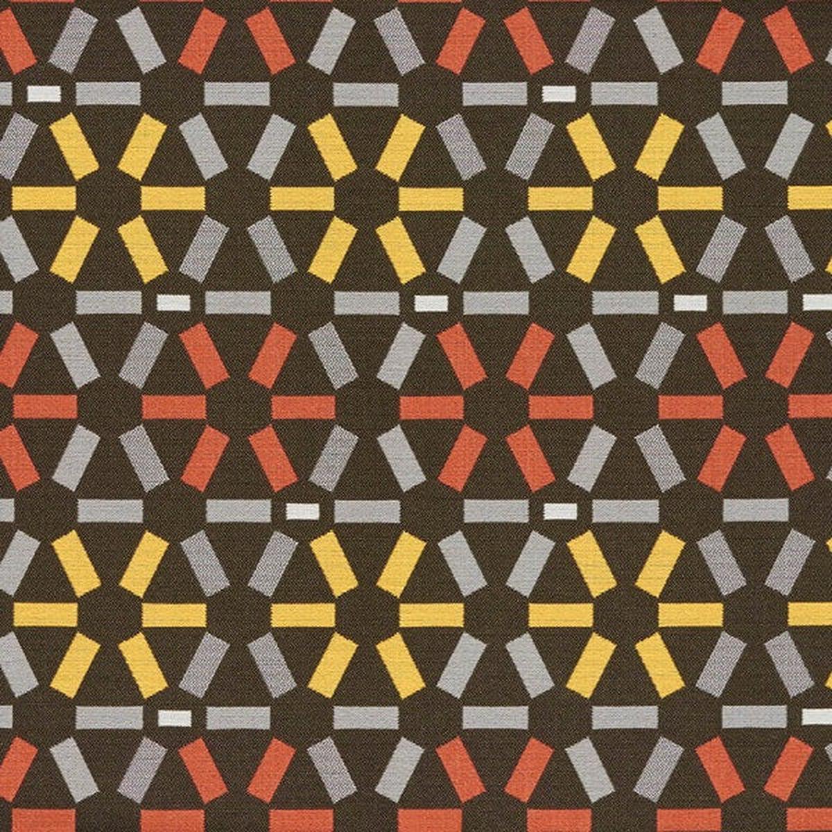 Arc-Com Atomic Coal Geometric Design Gray Upholstery Fabric