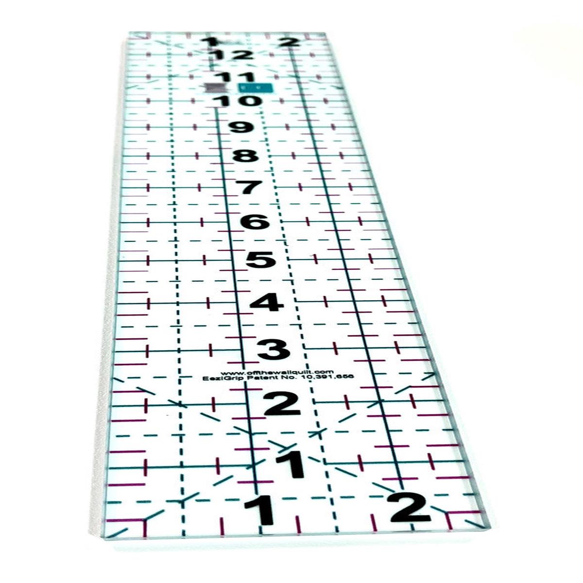 2.5" x 13" Acrylic Grip Ruler With Grid Lines
