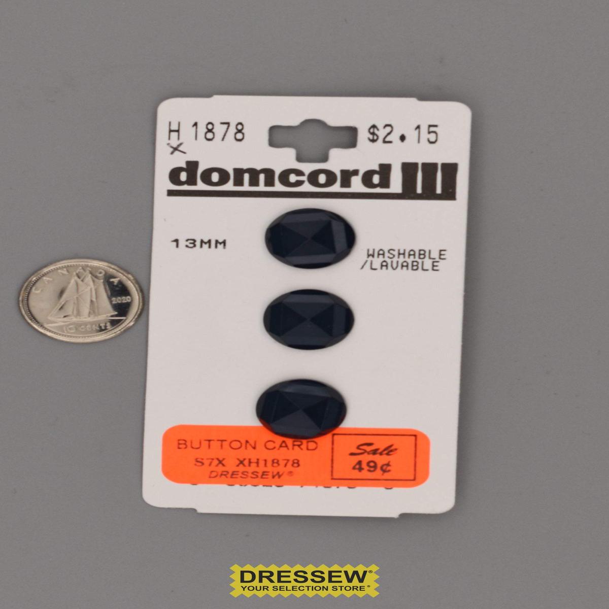 Button Card 13mm Navy